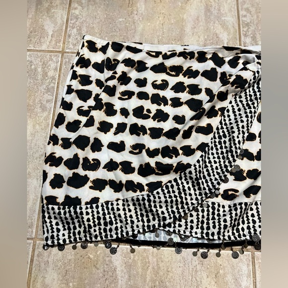 🖤🤎CIDER MID WAIST LEOPARD PRINT ASYMMETRICAL TASSEL SKIRT SZ 2XL🤎🖤EUC - Picture 10 of 16